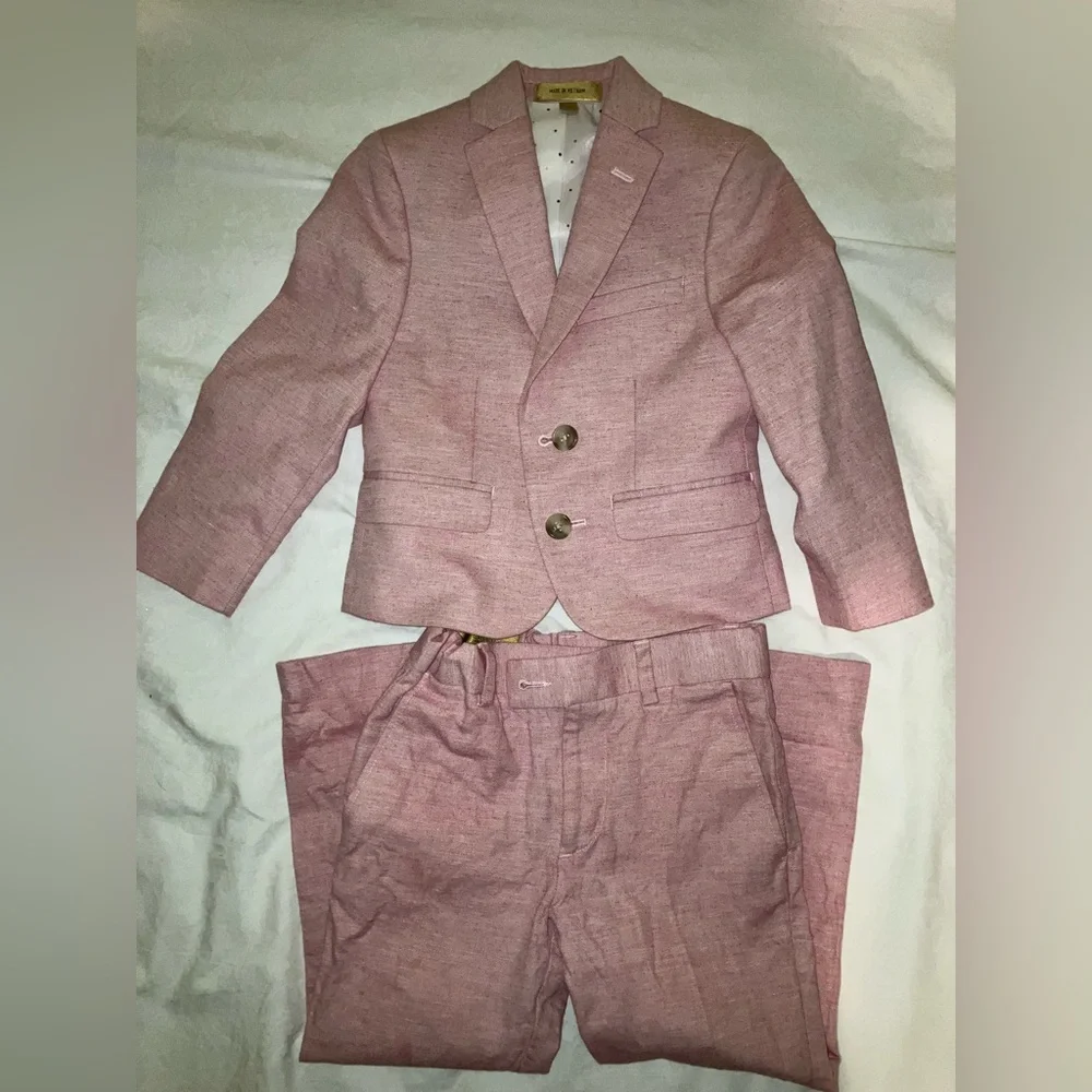 Suit class club pink boys gold label blazer jacket sz 2 pants sz 5 wedding